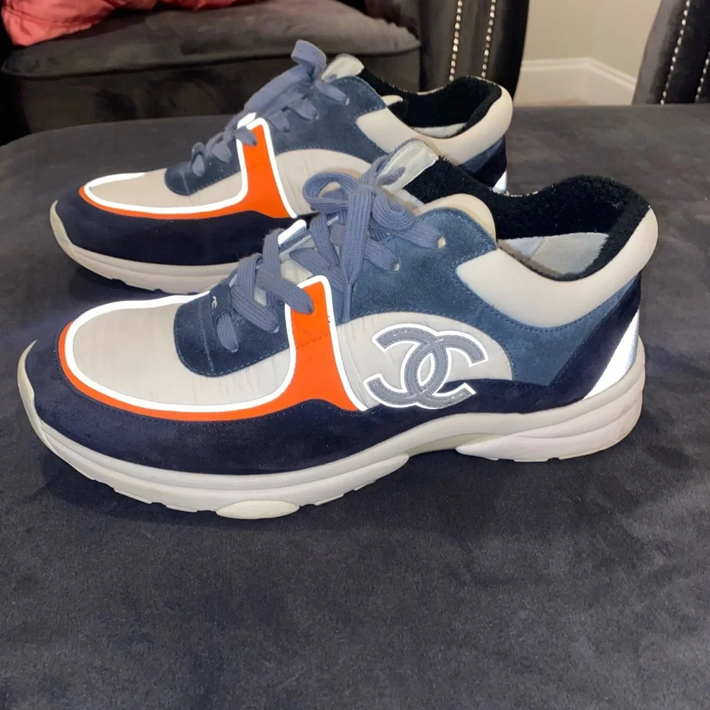 CHANEL | Shoes | Chanel Cc Logo Sneaker Blueorange Reflective